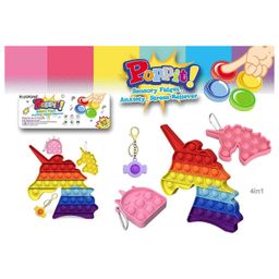 PLUSPOINT Pop it Unicorn 3pc Rainbow Pop Fidget Toy - (color may vary) image 5