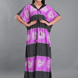 Apratim Purple Printed Maxi Nightdress-image-80