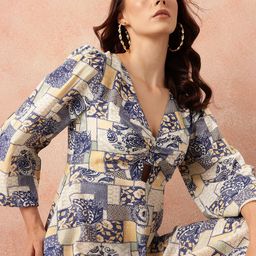 all about you Printed Cut-Out Pure Cotton A-Line Midi Dress-image-29