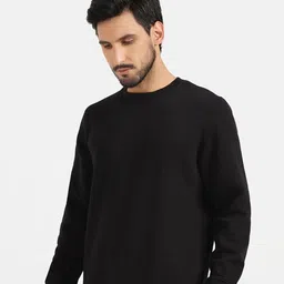 Mast & Harbour Men Solid Cotton Fleece Anti Odour Sweatshirt-picture-36