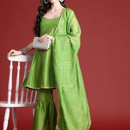 Anouk Regular Kurta With Sharara & Dupatta-25