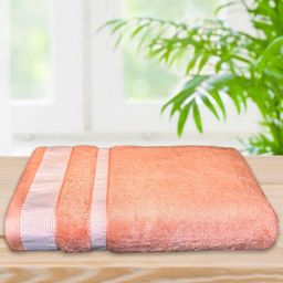 Myntra Elegant Homes Peach & White Striped Cotton 500 GSM Bath Towel-image-65