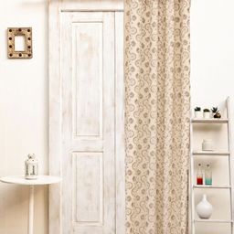 Ariana Beige & Cream-Coloured Floral Room Darkening Long Door Curtain-17