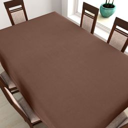 SWAYAM Coffee Brown Rectangular 90" x 60" Cotton Table Cover-42