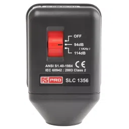 RS PRO Sound Level Calibrator 0.5 dB Accuracy, 94 dB 114 dB 6.35 mm (1/4 inch) Microphone Model No 1232229-21