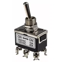 RS PRO Toggle Switch Panel Mount On-(On) DPDT Screw Terminal 250 V, 7346805-39