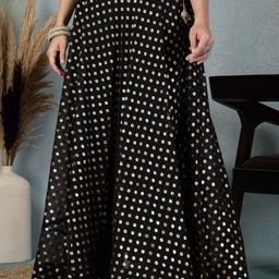 Clora Creation Printed Georgette Flared Skirt wWth Dupatta-6