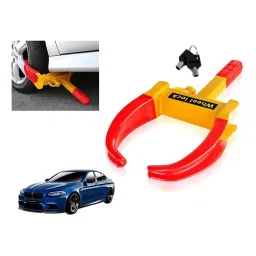 Auto Pearl Security Adjustable Anti Theft Yellow, Red Wheel Clamp Lock Compatible with BMW M5-image-63