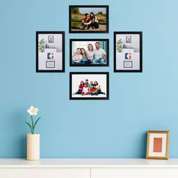 Kuber Industries Black 5 Pieces Wooden Wall Photo Frames-image-98