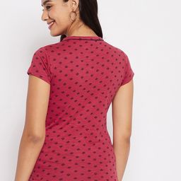 Duke Red Geometric Print Top image 3