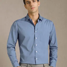 Louis Philippe Men Solid Spread Collar Formal Shirt-picture-17