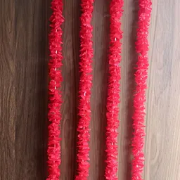Nutts White & Red 4 Pieces Paper Gajra Hanging Garlands-6