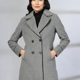 Juelle Notched Lapel Collared Over Coat-image-94