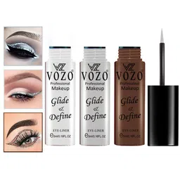 VOZO Set Of 3 Glide & Define Infusion Essential Liquid Eyeliner-5 ml Each-Shade- 01-03-06 image 2