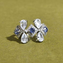 Voylla Nihar Rhodium-Plated American Diamond Stone-Studded Finger Ring-image-19