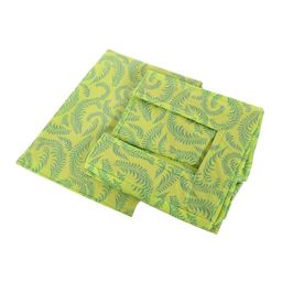 Kuber Industries Green Metallic Leaf Printed Foldable Rectangle Cloth Saree Stacker image 4
