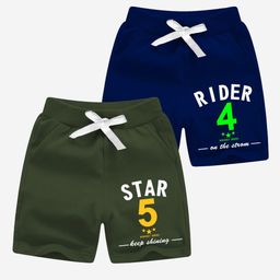 Minicult Boys Pack Of 2 Graphic Printed Mid-Rise Cotton Regular Shorts-image-18