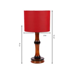 Tucasa NTU-156 B-22 Table Lamp with Wood Base (Red) image 2