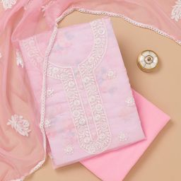 Koskii Floral Printed Beads and Stones Tissue Unstitched Dress Material-image-19