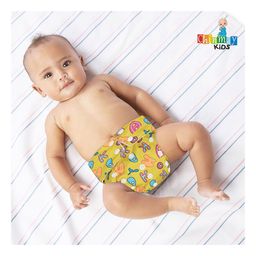 Chinmay Kids  Freesize Reusable Washable Adjustable Snap Buttons Cloth Diaper For Babies With Wet Free Insert Pads Leak Proof & Dry Feel-  Yellow-11