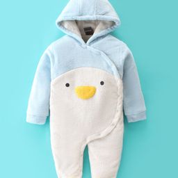 Little Kangaroos Winter Wear Romper With Penguin Applique - Navy Blue-picture-0