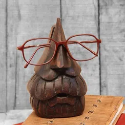 desi karigar Desi Karigar® Wooden Spectacle Eyeglasses Holder Nose Shaped Eyewear Retainer-Sunglasses Holder Display Stand-picture-6