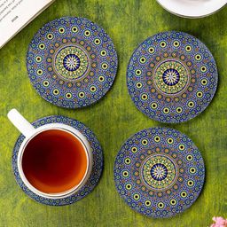 Kolorobia Moroccan Inspiration Round Glass Coaster- Multicolor-image-85
