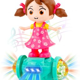 Fiddlerz 360 Degree Rotating Musical Dancing Girl with 5D Light & Musical - Pink-20