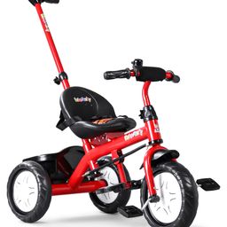 Plug & Play Endure Tricycle with Parental Push handle & Storage Basket - Red-10