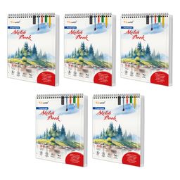 A4 Premium Sketch Book : Set of 5 Artist Sketch Pads, 36 sheets sketch book for Drawing and Doodling, Top Spiral-Bound Sketchpad for Artists-4
