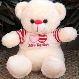 Dukiekooky White Teddy Bear soft Toys Peach - Height 30 cm-28