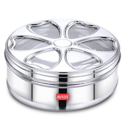 Avias Stainless Steel Petal Spice Box with See-through lid - Small-24