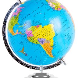 Magicwand STEM & STEAM Educational,Decorative Spinning Political Educational Laminated Rotating World Globe MADE IN INDIA 12" with Chrome Base-26