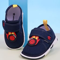 Cute Walk by Babyhug Velcro Closure Casual Shoes With Star & Wheel Applique - Navy Blue-picture-14