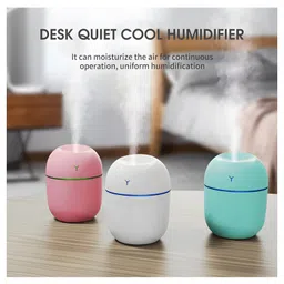 COZY VIBES 220mL Mist Humidifier with Night Light Portable Desk Quiet Cool USB Humidifier Waterless Auto-Off Humidifier for Home Travel Office Bedroom - PACK OF 1 - COLOR MAY VARY-picture-0