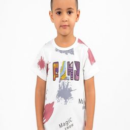 YK Boys Typography Printed Round Neck T-shirt-image-90