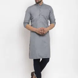 Kaifoo Band Collar Straight Kurta-image-86