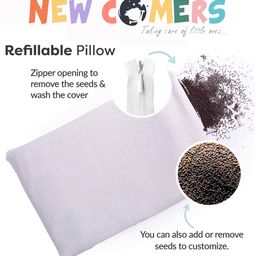 New Comers  Baby Mustard Seed Pillow with Super Soft Cotton Fabric -Grey image 4