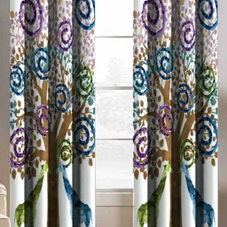 Aura Grey & Purple 2 Pcs Printed Long Door Curtain-51
