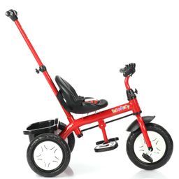 fab n funky Plug & Play Endure Tricycle with Parental Push handle & Storage Basket - Red image 5