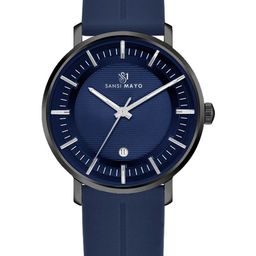 SANSIMAYO Men Textured Dial & Straps Analogue Watch SM-WM-173-BLUE image 3