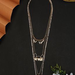 Madame Rose Gold & White Rose Gold-Plated Layered Necklace-image-95