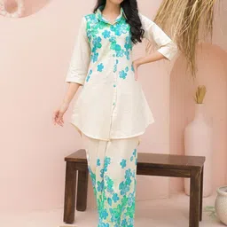 Readiprint Floral Printed Cotton Shirt & Trouser Co-Ord Set-18