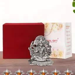 INTERNATIONAL GIFT Silver Plated 7 Pieces Panchmukhi Hanuman & 6 Diya Idol Showpiece-image-72