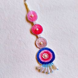 Sangria Floral Beaded Maangtika-43