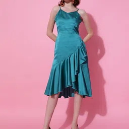 Kotty Women Solid A-Line Midi Dress-image-87