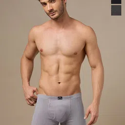 URBAN ADVENTURE Pack Of 3 Durable Mid Rise Trunks 3UAM-004(BLACK-LIGHT GREY-DARK GREY)-39