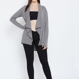 Hypernation Grey Solid Waterfall Shrug image 5