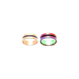 Dynamic Retail Global Set of 2 Rings for Men & Women, Gold-Multicolor Alloy Ring ()-image-99