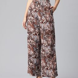 Popnetic Women Ethnic Motifs Printed Loose Fit High-Rise Trousers-image-70
